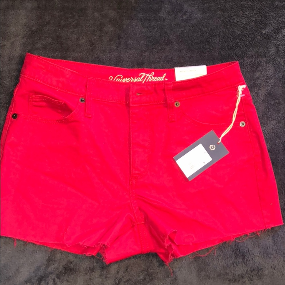 High Rise Shortie Red Shorts